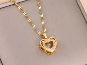 Smart Love Pendant Titanium Steel Necklace Fashion Jewelry for Woman