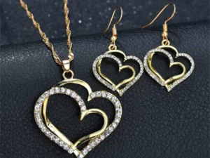 Double Heart Jewelry Set