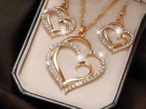 Double Heart Jewelry Set