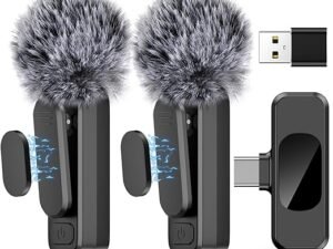 Micrófono de solapa inalámbrico USB C para tipo C, teléfono Android, portátil, PC, mini micrófono profesional con reducción de ruido, micrófono de solapa para video vlog, entrevistas, transmisión en