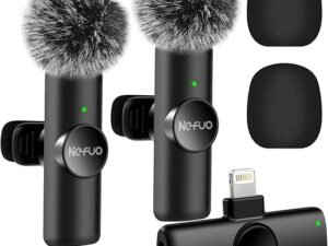 Paquete de 2 micrófonos Lavalier inalámbricos profesionales para iPhone para iPad, calidad de sonido nítida con reducción de ruido, micrófono de solapa Plug-Play para entrevista, video, podcast,20