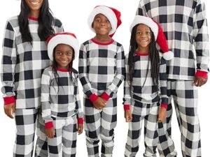 The Children’s Place Conjuntos de pijamas térmicos a cuadros a juego para la familia del bebé