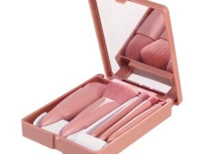 5pcs Travel Size Makeup Brushes Set Mini Makeup Brushes, Small Complete Function Cosmetic Brushes Kit With Case And Mirror Perfe