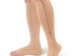Unisex Open Toe Compression Socks, Stretch Leg Support, meias de joelho, apto para correr, ao ar livre, caminhadas, Athelete, 2 pcs
