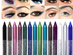 Lápiz Delineador de Ojos de 14 colores, delineador de Ojos de estilo gótico Punk, brillo nacarado de alta pigmentación, metálico, resistente al agua de larga duración