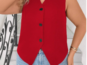 SHEIN Privé Chaleco casual de unicolor de talla grande para verano