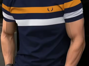 2025 nuevo verano para hombres Super grande Casual cuello redondo de manga corta para hombres contraste de Color Patchwork camiseta Fitness ropa de verano