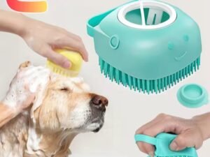 Brosse de bain en silicone souple pour animaux de compagnies,massage