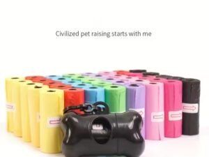 1200 piece couleurs aléatoire dessin anime pate graphique chiens merde sacs animaux de compagnies merde de sacs anti-fuites chien desers sacs pour fourniture pouranimaux de compagnies