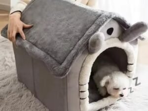 Maisson Chaude et lavable pou chien et chat, toutes saisson doux et amovible d’intérieur