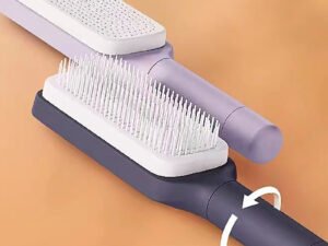 Brosse à Cheveux Autonettoyante avec Peigne rétractable