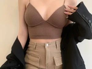 Tops cortos sexis para mujer, Top de tubo, ropa de calle femenina, Sujetador deportivo sin mangas sin