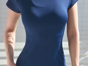 Camiseta deportiva para mujer, transpirable, sexy, belleza, espalda, ropa deportiva, secado rápido, entrenamiento para correr, top de yoga de manga corta