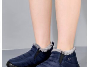 Botas de invierno para mujer, botas de nieve impermeables de talla grande, botas ankel planas informales, zapatos de mujer de piel cálidos
