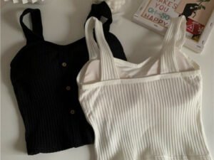 Tops cortos Y2K para mujer con almohadillas para sujetador, corsé de verano, chaleco con tirantes coreanos, camisola Sexy ajustada nueva