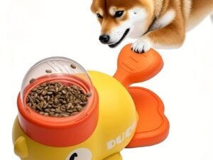 Distributeur Interactif de Nourriture pour Chien en Forme de Canard – Mangeoire Innovante pour Animaux de Compagnie