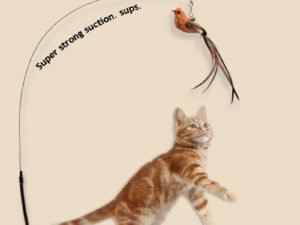 Jouet Simulé pour Chat Oiseau avec Ventouse Époxy Améliorée