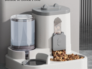 Mangeoire à Couvercle Coulissant Tout-en-Un pour Animaux de Compagnie – Alimentateur Automatique et Bol de Nourriture de Grande Capacité