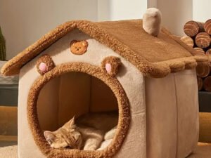 Maison Pliable pour Animaux de Compagnie – Grotte Amovible et Lavable pour Chiens et Chats