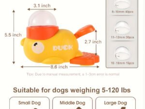 Distributeur Interactif de Nourriture pour Chien en Forme de Canard – Mangeoire Innovante pour Animaux de Compagnie