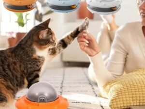 Disque Volant Électrique Mangeoire Automatique pour Chiens et Chats – Jouet Interactif Anti-Dérapant