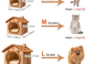 Maison Pliable pour Animaux de Compagnie – Grotte Amovible et Lavable pour Chiens et Chats