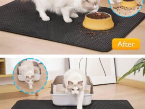 Tapis de Litière pour Chat Imperméable et Double Couche – Protection Efficace contre les Débris