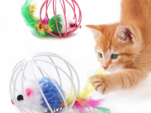 Jouet Interactif pour Chat – Souris Colorée en Sable