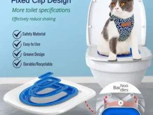 Kit d’Entraînement aux Toilettes en Plastique pour Chats – Tapis de Litière Réutilisable pour Chiots et Chats